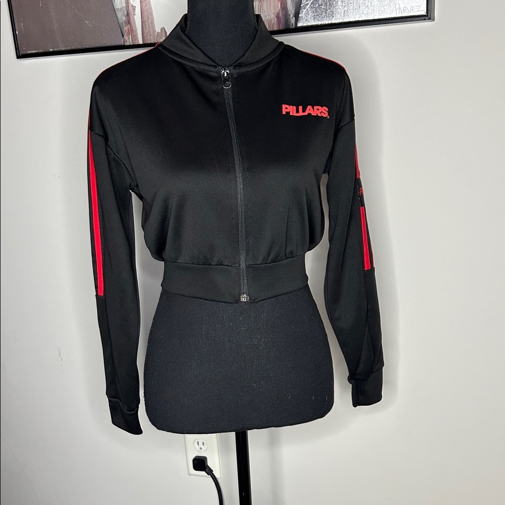Pillars Black and Red Track Jacket
